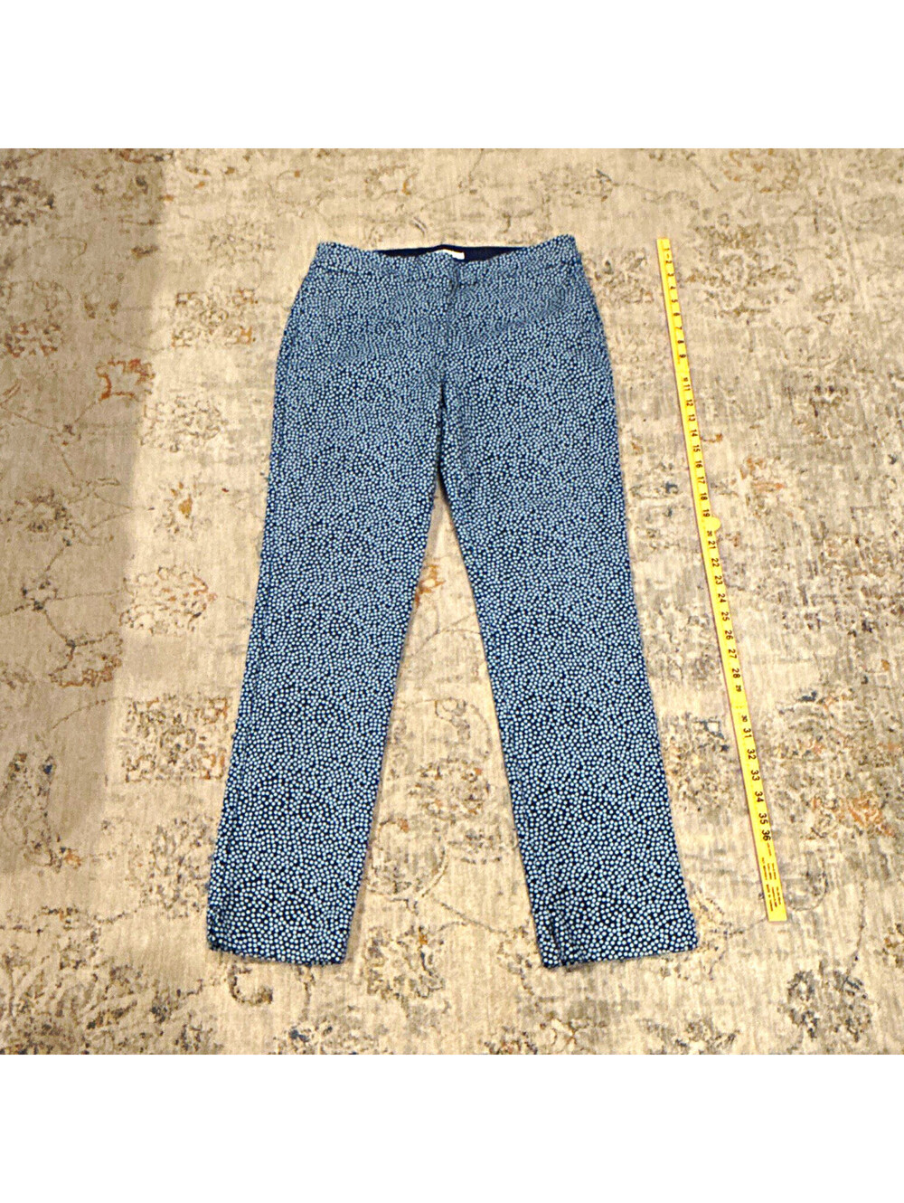 Boden women’s blue/white polka dot print dress pants flat 30 in inseam A367